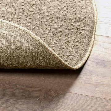  Rug ZIZUR Beige Ø 90 cm Jute Look Indoor and Outdoor