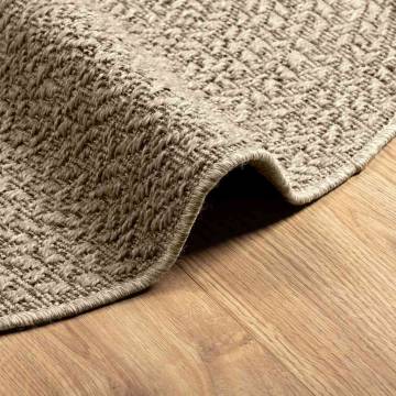  Rug ZIZUR Beige Ø 90 cm Jute Look Indoor and Outdoor