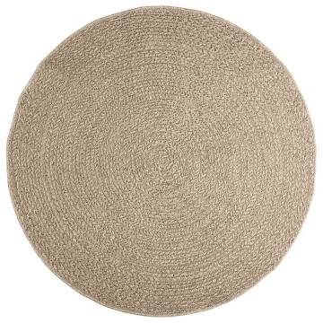  Rug ZIZUR Beige Ø 160 cm Jute Look Indoor and Outdoor