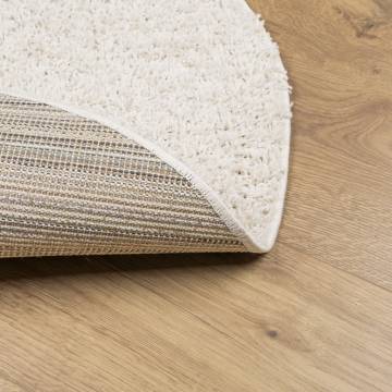 Shaggy Rug High Pile Modern Cream Ø 120 cm