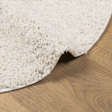 Shaggy Rug High Pile Modern Cream Ø 120 cm