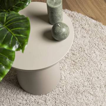 Shaggy Rug High Pile Modern Cream Ø 120 cm