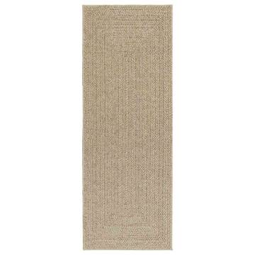  Rug ZIZUR Beige 80x200 cm Jute Look Indoor and Outdoor