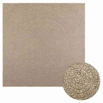  Rug ZIZUR Beige 200x200 cm Jute Look Indoor and Outdoor