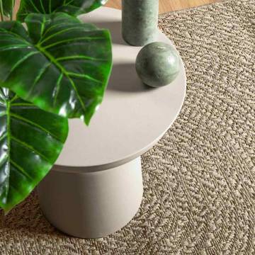  Rug ZIZUR Beige 240x240 cm Jute Look Indoor and Outdoor