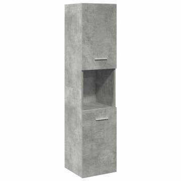  3 Piece Bathroom Furniture Set Concrete Grey Engineered Wood