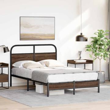  Bed Frame without Mattress 120x190 cm Small Double Brown Oak Engineered Wood