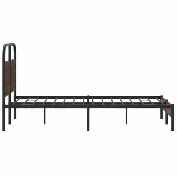  Bed Frame without Mattress 135x190 cm Double Brown Oak Engineered Wood