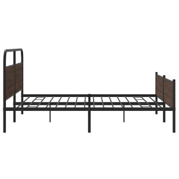  Metal Bed Frame without Mattress Brown Oak 200x200 cm