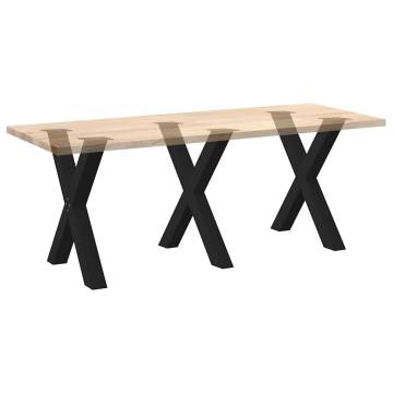  Dining Table Legs X-Shaped 3 pcs Black 80x(72-73) cm Steel