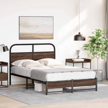  Bed Frame without Mattress 120x200 cm Brown Oak Engineered Wood