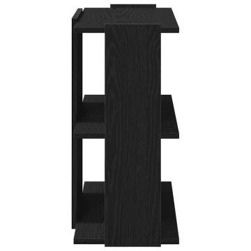  Bookcase 3-Tier Black 60x30x60 cm Engineered Wood