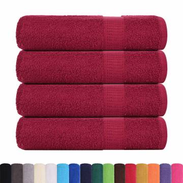  Shower Towels 4 pcs Bordeaux 70x140 cm 360 gsm 100% Cotton