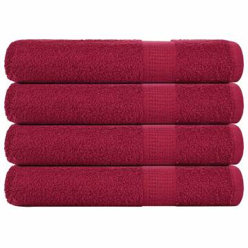  Sauna Towels 4 pcs Bordeaux 80x200 cm 360 gsm 100% Cotton