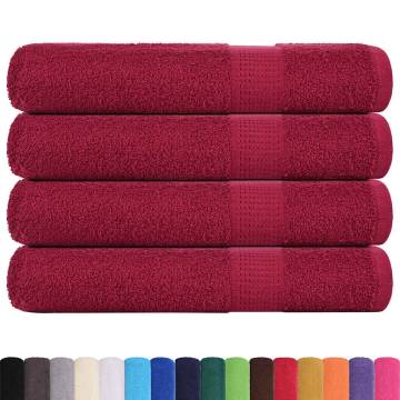  Sauna Towels 4 pcs Bordeaux 80x200 cm 360 gsm 100% Cotton