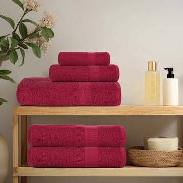  Towels 2 pcs Bordeaux 100x200 cm 360 gsm 100% Cotton