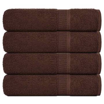  Hand Towels 4 pcs Brown 50x100 cm 360 gsm 100% Cotton