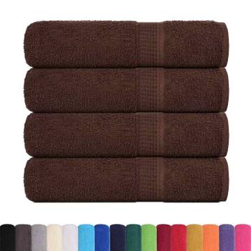  Hand Towels 4 pcs Brown 50x100 cm 360 gsm 100% Cotton