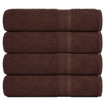  Bath Towels 4 pcs Brown 100x150 cm 360 gsm 100% Cotton