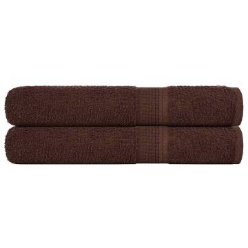  Sauna Towels 2 pcs Brown 80x200 cm 360 gsm 100% Cotton