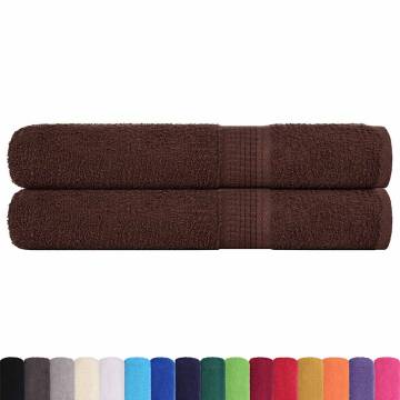  Sauna Towels 2 pcs Brown 80x200 cm 360 gsm 100% Cotton