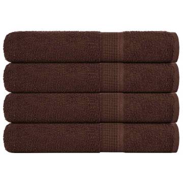  Towels 4 pcs Brown 100x200 cm 360 gsm 100% Cotton