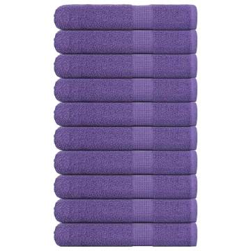  Sauna Towels 10 pcs Purple 80x200 cm 360 gsm 100% Cotton