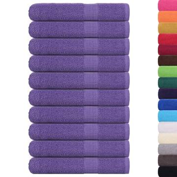  Sauna Towels 10 pcs Purple 80x200 cm 360 gsm 100% Cotton