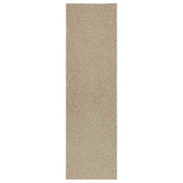  Rug ZIZUR Beige 80x250 cm Jute Look Indoor and Outdoor