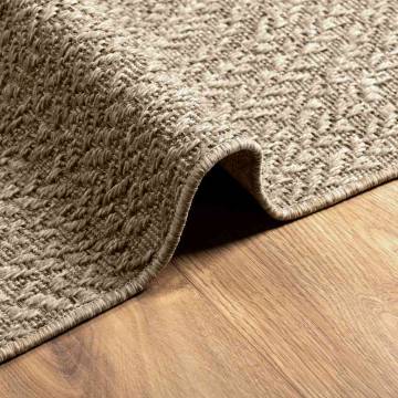  Rug ZIZUR Beige 80x250 cm Jute Look Indoor and Outdoor