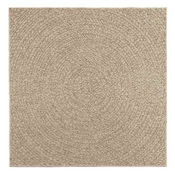  Rug ZIZUR Beige 120x120 cm Jute Look Indoor and Outdoor