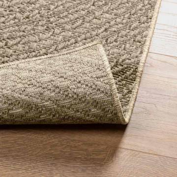  Rug ZIZUR Beige 120x120 cm Jute Look Indoor and Outdoor