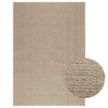  Rug ZIZUR Beige 140x200 cm Jute Look Indoor and Outdoor