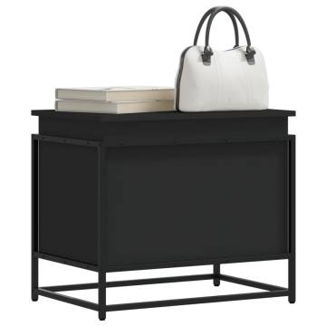  Storage Box with Lid Black 60x40x51.5 cm Engineered Wood