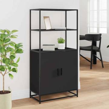  Highboard Black 68x35x139 cm Engineered Wood and Metal