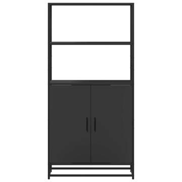  Highboard Black 68x35x139 cm Engineered Wood and Metal