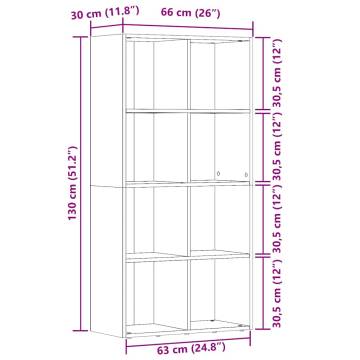  Book Cabinet Old Wood 66x30x130 cm Engineered Wood