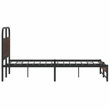  Bed Frame without Mattress 140x200 cm Brown Oak Engineered Wood