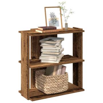  Bookcase 3-Tier Old Wood 60x30x60 cm Engineered Wood