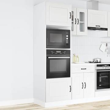  Oven Cabinets 2 pcs Lucca White Engineered Wood