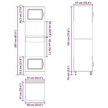  Oven Cabinets 2 pcs Lucca White Engineered Wood