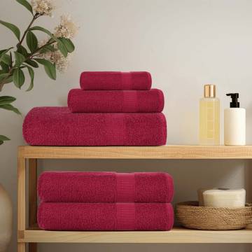  Shower Towels 10 pcs Bordeaux 70x140 cm 360 gsm 100% Cotton