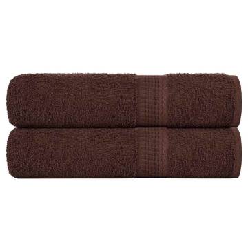  Hand Towels 2 pcs Brown 50x100 cm 360 gsm 100% Cotton