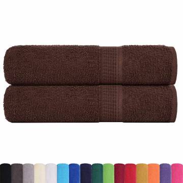  Hand Towels 2 pcs Brown 50x100 cm 360 gsm 100% Cotton