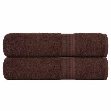  Bath Towels 2 pcs Brown 100x150 cm 360 gsm 100% Cotton