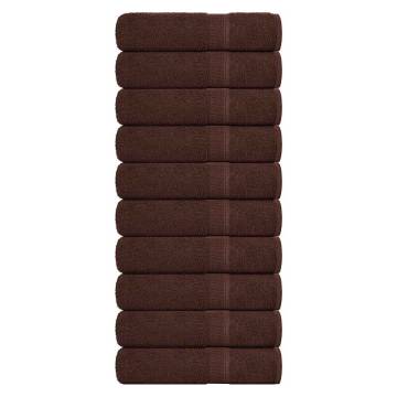  Bath Towels 10 pcs Brown 100x150 cm 360 gsm 100% Cotton