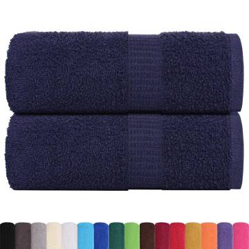  Guest Towels 2 pcs Navy Blue 30x50 cm 360 gsm 100% Cotton