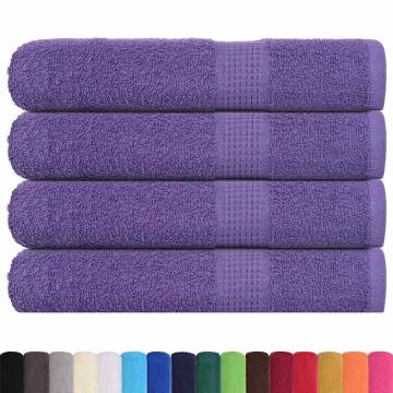  Sauna Towels 4 pcs Purple 80x200 cm 360 gsm 100% Cotton