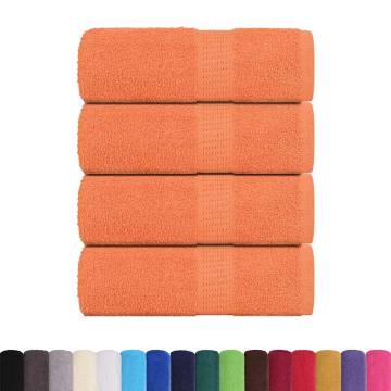  Soap Towels 4 pcs Orange 30x30 cm 360 gsm 100% Cotton