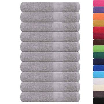  Sauna Towels 10 pcs Grey 80x200 cm 360 gsm 100% Cotton